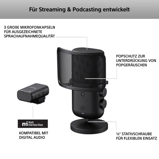 Sony ECM-S1 Kabelloses Streaming-Mikrofon