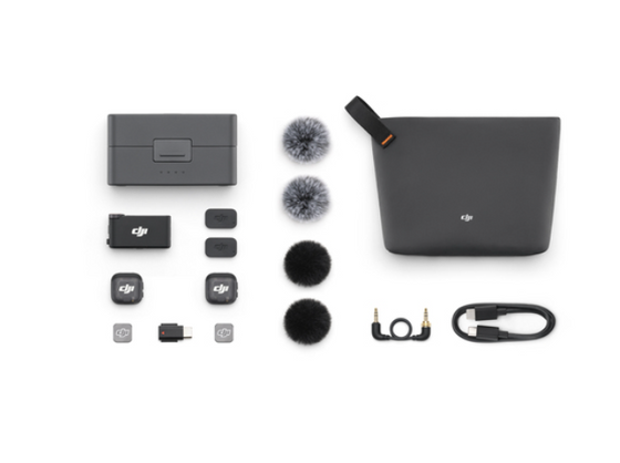 DJI MIC 3 (2 TX + 1 RX + Charging Case) 2 Sender+1 Empfänger, Funkmikrofonsystem