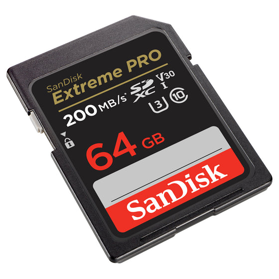SanDisk Extreme Pro Class 10 U3 SDXC 64GB Speicherkarte (UHS-I, bis zu 200MB/s lesen)