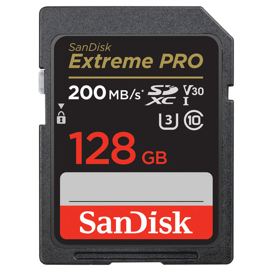 SanDisk Extreme Pro Class 10 U3 SDXC 128GB Speicherkarte (UHS-I, bis zu 200MB/s lesen)