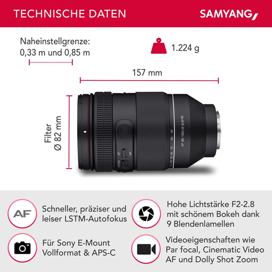 Samyang AF 35-150mm F2.0-2.8 FE für Sony E